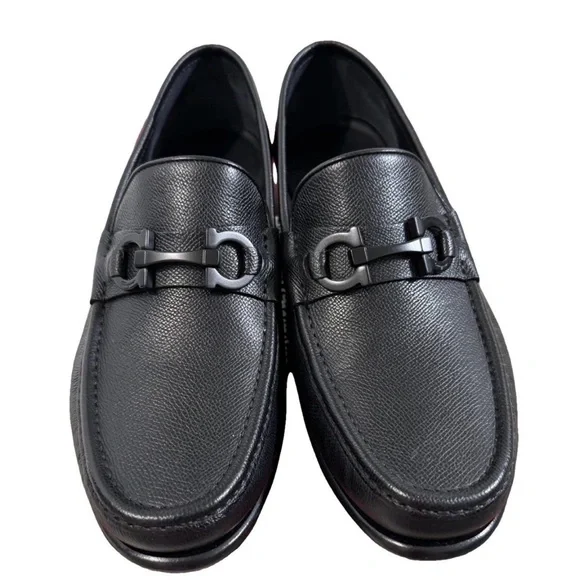 Salvatore Ferragamo Black Leather Loafers - Picture 1 of 5